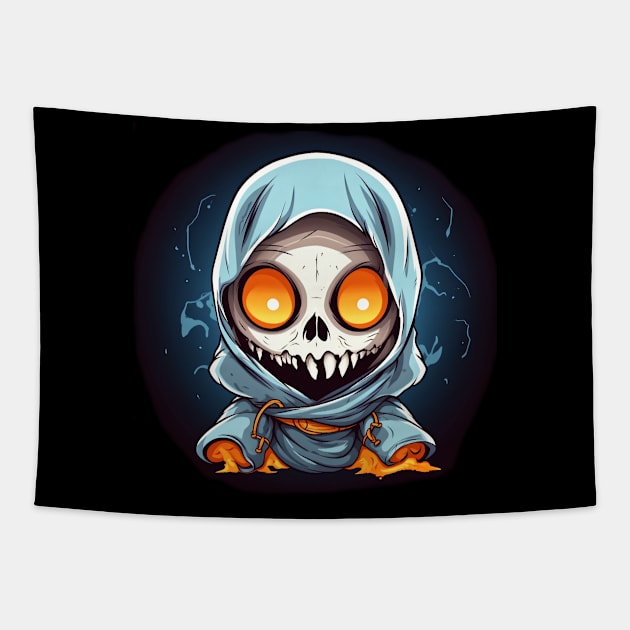 Eerie Halloween Ghoul Art - Spooky Season Delight Tapestry by Captain Peter Designs