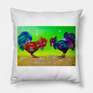 Fight of roosters Pillow