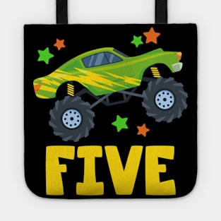 I'm 5 This Is How I Roll Monster Truck 5th Birthday GIft For Boys Toddler Kid Tote