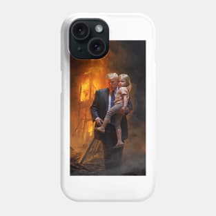 Trump saved kid from fire - tshirt design Phone Case