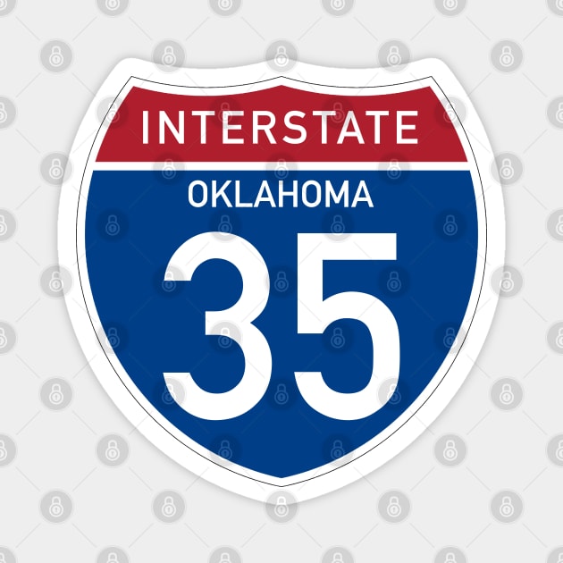 Interstate 35 - Oklahoma Magnet by Explore The Adventure