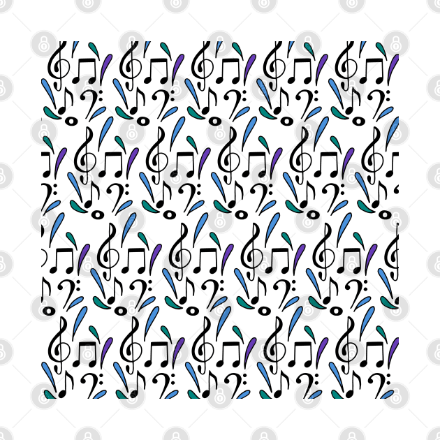 Music Notes | Musical | Cool Palette T-Shirt by HLeslie Design