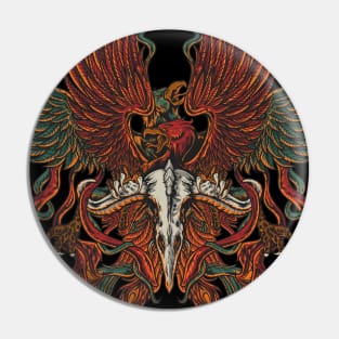 Mythical Phoenix Cross Eagle Pin