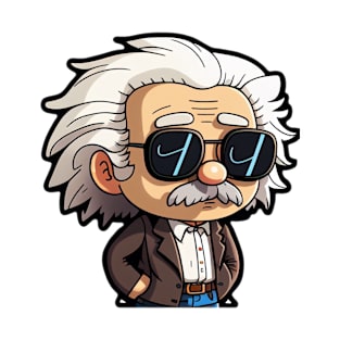 COOL ALBERT EINSTEIN WITH SUNGLASSES - CUTE CARTOON STYLE - RAINBOW COLORS T-Shirt