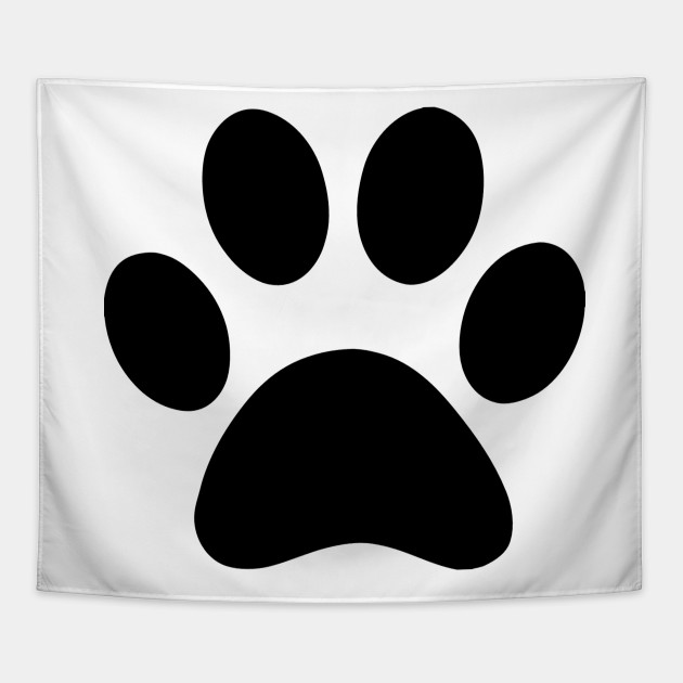 Dog Paw Print Silhouette - Dog - Tapestry | TeePublic