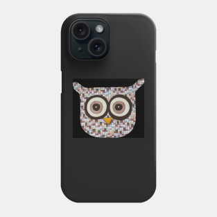 Tweed Owl on Black Phone Case