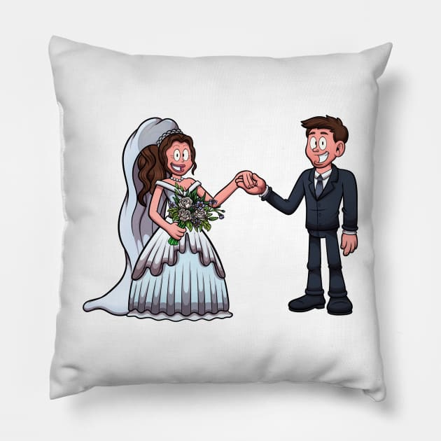 Bride And Groom Pillow by TheMaskedTooner