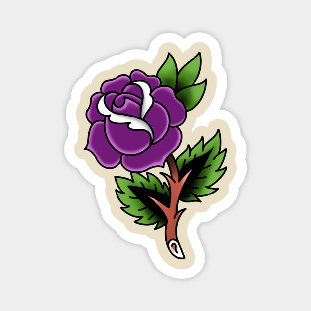 Purple Rose Magnet by Mertalou