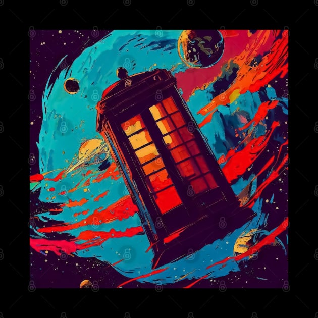 Phone booth in space pattern by TomFrontierArt