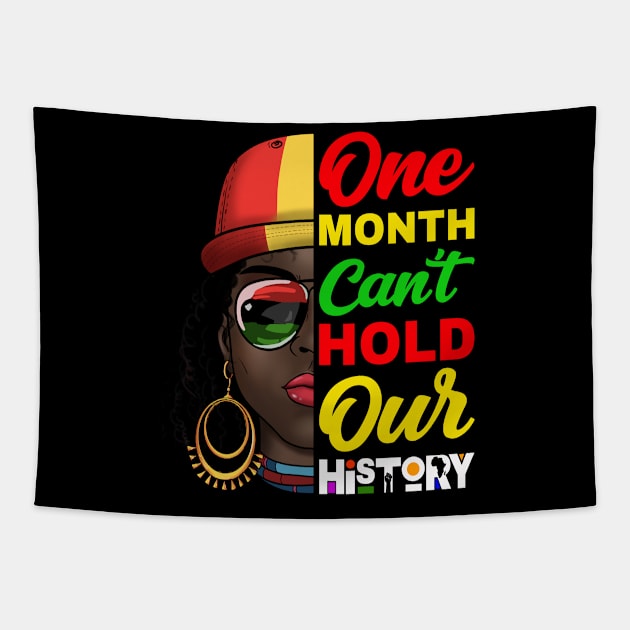 One Month Can't Hold Our History Melanin African Afro Hair Tapestry by Gendon Design