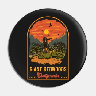 Hiking Giant Redwoods California Pin