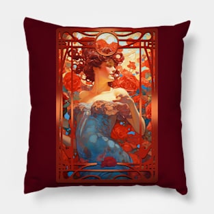 Art Nouveau Roses Pillow