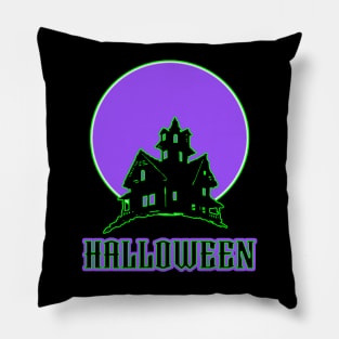 Haunted House Graphic Pillow