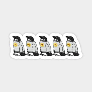 Animals in Clothes Five Sweater Penguins Magnet