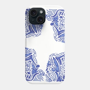 Blue Hand Drawn Doodles Phone Case