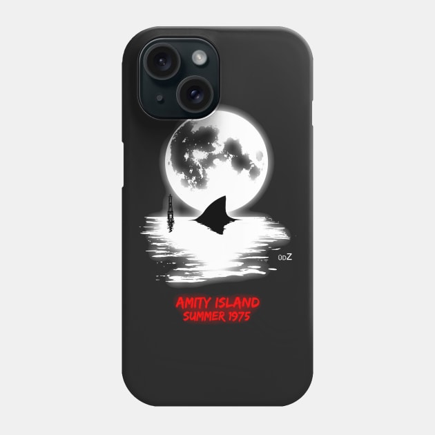 Jaws full moon graphic Phone Case by udezigns