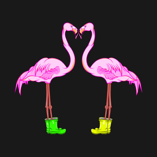 Funny Flamingos In Love - Flamingo - T-Shirt | TeePublic