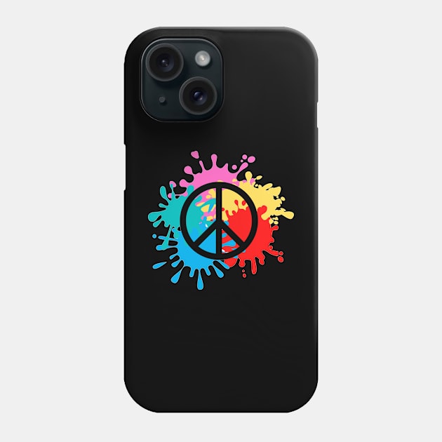 Colorful paintball shot peace symbol - Inspirational Phone Case by shanesil