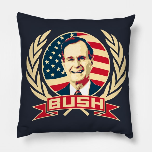 George H. W. Bush Pillow by Nerd_art