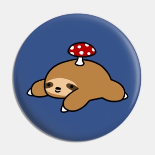 Sloth and Mushroom Pin