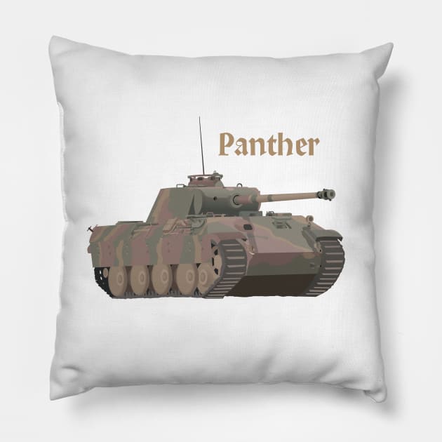 Panther German WW2 Battle Tank Pillow by NorseTech