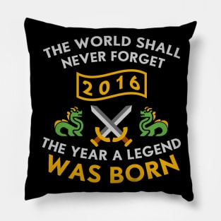 2016 The Year A Legend Was Born Dragons and Swords Design (Light) Pillow