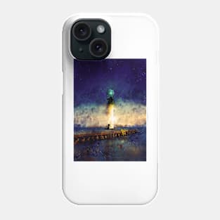 Lighthouse and sea - watercolour painting Phone Case