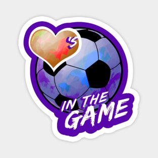 Soccer - Hearts In The Game - Blue Magnet