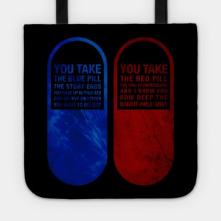 Red pill and Blue pill Tote