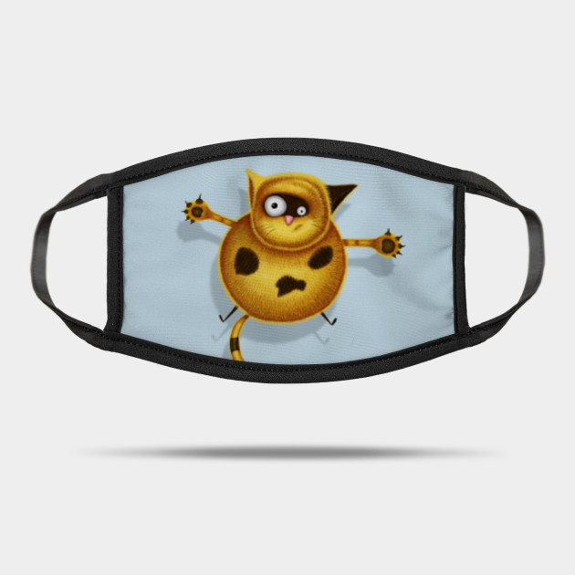 Flying Fat Cat Blue Cute Cat Mask Teepublic