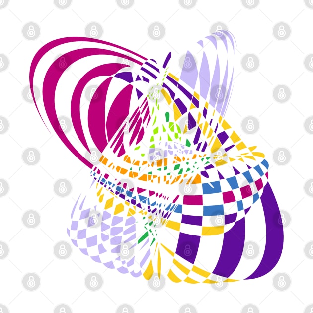 Algorithmic Art Pendulum | Harmonic Motion Pattern Checkered Neon Pink Yellow Purple White by aRtVerse