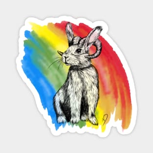 Rainbow Bunny Rambit Magnet