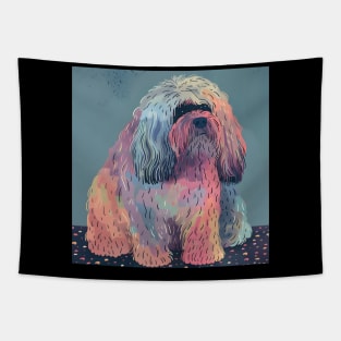 Retro Puli: Pastel Pup Revival Tapestry