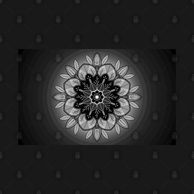 Beautiful Mandala in Black and White by AudreyJanvier