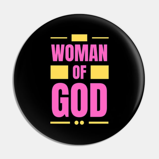 Woman Of God | Christian Typography Pin by All Things Gospel