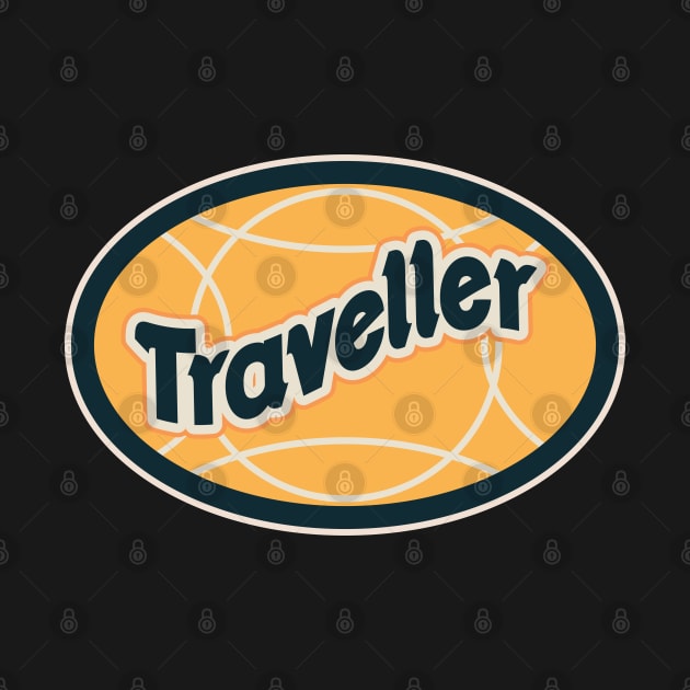 Retro Traveder Badge - Vintage backpacker Sticker - Classic Travel Illustration by Boogosh