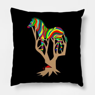 Irony of Life 01 - Zebra tree Pillow