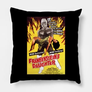 Classic Drive-In Movie Poster - Frankenstein's Daughter Pillow