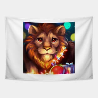 Cute Lion Drawing Tapestry