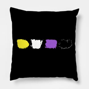 Minimal Nonbinary Pride Flag Stroke Pillow