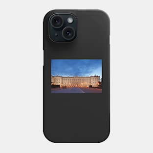 Royal Palace, Palace, Palacio Real, Plaza de Oriente, dusk, Madrid, Spain, Europe Phone Case