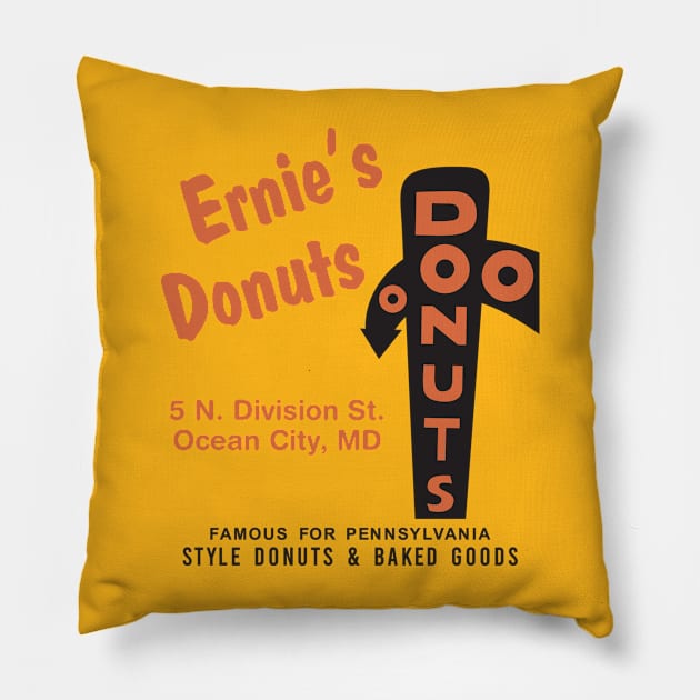 Ernie's Donuts, Ocean City, MD Pillow by Tee Arcade