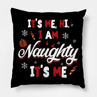 Nice Naughty Men Women Couples Matching Christmas Pillow