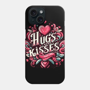 Hugs and Kisses Sticker - Share Love with Vibrant Heart Design Phone Case