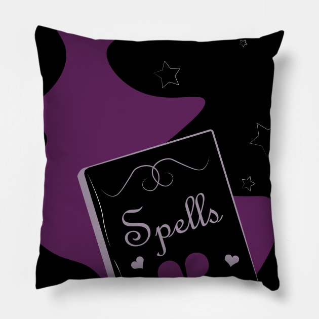 Gothic book of Spells Pillow by Lucages