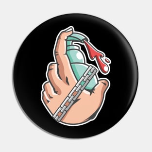 Hand Sanitizer Icon Pin