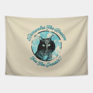 Vintage Retro Cat Allergy Quote Tapestry