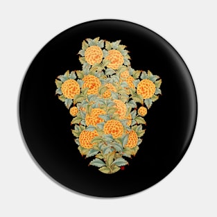 Peony flowers like popcorn - Orange Yellow colored Pin