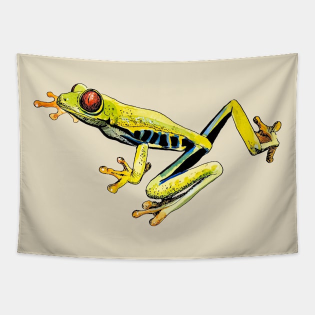 green frog Tapestry by VicaVeresk