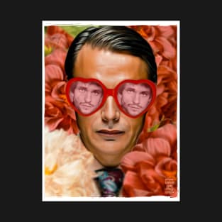 Flower Hannibal with Will Graham Heart Glasses T-Shirt